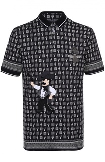 Хлопковое поло с нашивками Dolce &amp; Gabbana