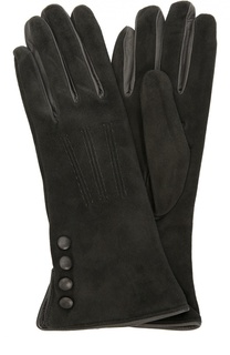Замшевые перчатки с отделкой из кожи Sermoneta Gloves