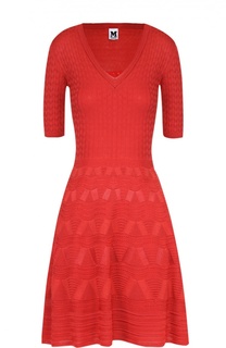 Приталенное мини-платье фактурной вязки с V-образным вырезом M Missoni
