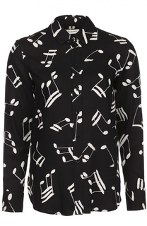 Блуза прямого кроя  с контрастным принтом Saint Laurent