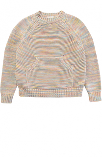 Хлопковый свитер фактурной вязки с карманом Chloé