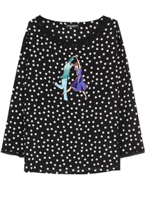 Шелковый топ в горох с длинным рукавом Dolce &amp; Gabbana