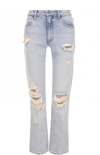 Укороченные расклешенные джинсы с потертостями Denim X Alexander Wang