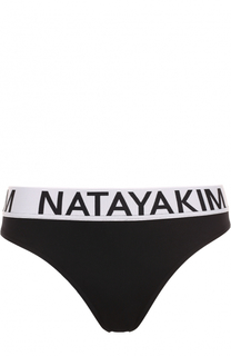 Плавки-бикини с контрастным логотипом бренда NATAYAKIM