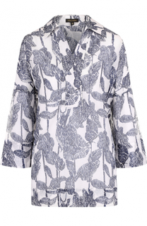 Блуза с укороченным рукавом и цветочным принтом Escada