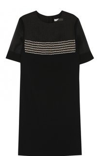 Мини-платье с полупрозрачной вставкой и вышивкой Lanvin