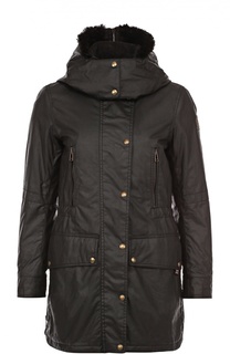 Приталенная парка с капюшоном и меховой подстежкой Belstaff