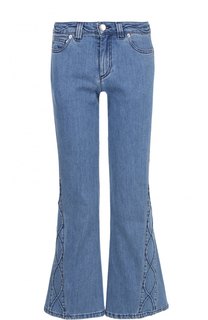 Укороченные расклешенные джинсы с фактурной отделкой See by Chloé