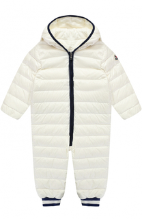 Стеганый пуховый комбинезон с капюшоном Moncler Enfant