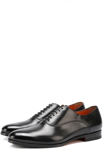 Классические кожаные оксфорды с острым мысом Santoni