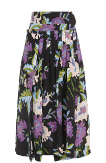 Шелковая юбка со складками и цветочным принтом Diane Von Furstenberg