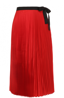 Плиссированная юбка-миди с контрастным поясом Tome