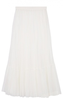 Плиссированная юбка-макси с оборкой Valentino