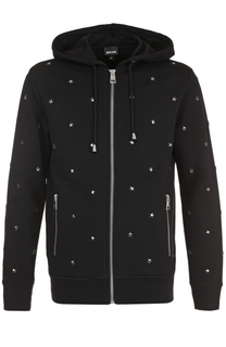 Хлопковая толстовка на молнии с декоративной отделкой Just Cavalli