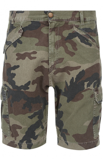 Хлопковые шорты с камуфляжным принтом 2 Men Jeans