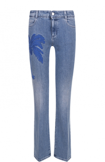 Укороченные расклешенные джинсы с вышивкой Stella McCartney