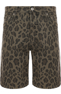 Джинсовые шорты с анималистичным принтом Just Cavalli
