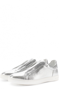 Слипоны из металлизированной кожи Tod’s Tods