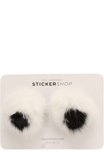 Стикеры Eyes Fur из меха норки Anya Hindmarch