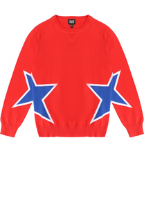 Хлопковый пуловер с контрастным принтом Giorgio Armani