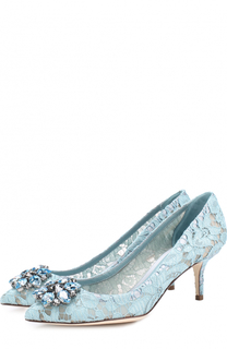 Кружевные туфли Rainbow Lace с брошью Dolce &amp; Gabbana