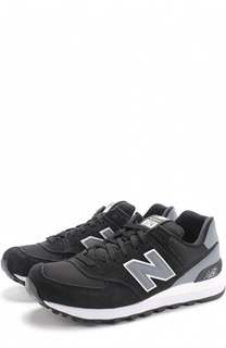 Замшевые кроссовки 574 с текстильными вставками New Balance
