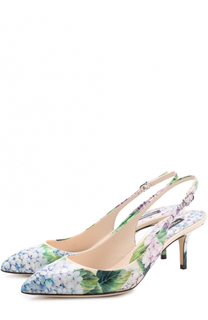 Кожаные туфли Bellucci с цветочным принтом Dolce &amp; Gabbana