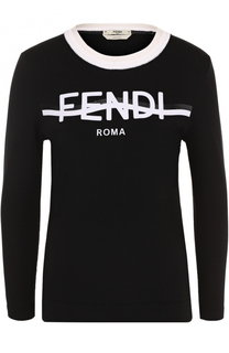 Вязаный пуловер с логотипом бренда Fendi