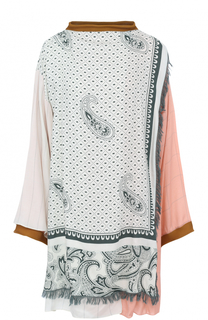 Удлиненная блуза свободного кроя с принтом и бахромой Acne Studios