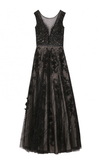 Приталенное платье-макси с вышивкой Basix Black Label