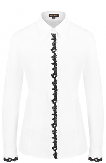 Приталенная блуза с контрастной кружевной отделкой Escada