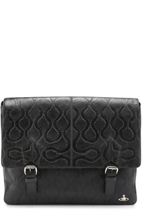 Кожаный мессенджер с тиснением Vivienne Westwood