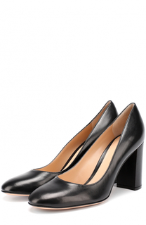 Кожаные туфли Linda на устойчивом каблуке Gianvito Rossi