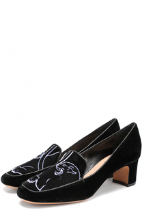 Бархатные туфли Panther с принтом Valentino