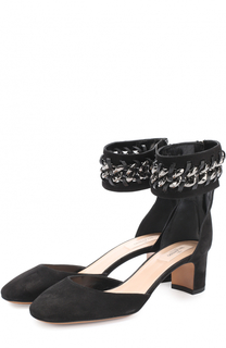Замшевые туфли Metal Weave с ремешком на щиколотке Valentino
