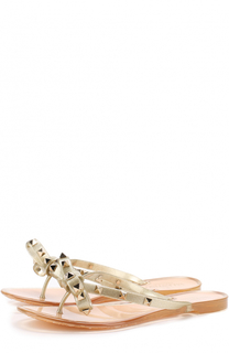 Резиновые шлепанцы Rockstud с бантом Valentino