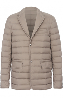 Стеганый пуховик на кнопках с отложным воротником Moncler
