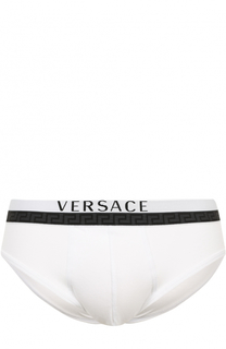 Хлопковые брифы с широкой резинкой Versace