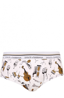 Хлопковые хипсы с широкой резинкой Dolce &amp; Gabbana