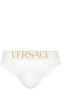 Хлопковые брифы с широкой резинкой Versace