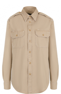 Блуза с накладными карманами и погонами Polo Ralph Lauren