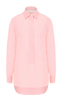 Шелковая блуза прямого кроя с удлиненной спинкой Victoria Beckham