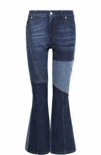 Расклешенные джинсы с контрастными вставками Alexander McQueen