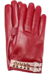 Кожаные перчатки с декором Valentino
