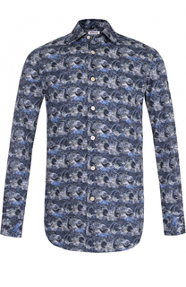 Хлопковая рубашка с принтом Kiton