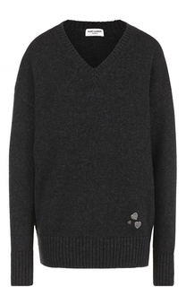 Кашемировый пуловер с V-образным вырезом Saint Laurent