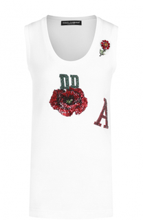 Топ прямого кроя с вышивкой пайетками Dolce &amp; Gabbana
