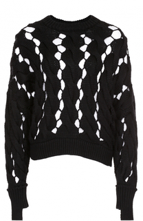 Пуловер фактурной вязки с круглым вырезом DKNY