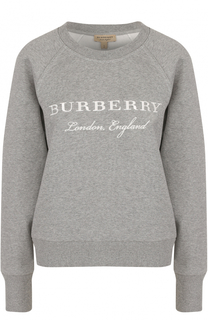 Свитшот с вышитым логотипом бренда Burberry