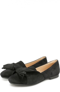 Замшевые лоферы с декоративным бантом No. 21